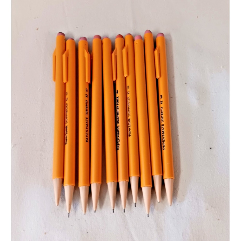 Paper Mate SharpWriter Mechanical Pencils Bulk Lot 10 Yellow #2 USA Made VTG